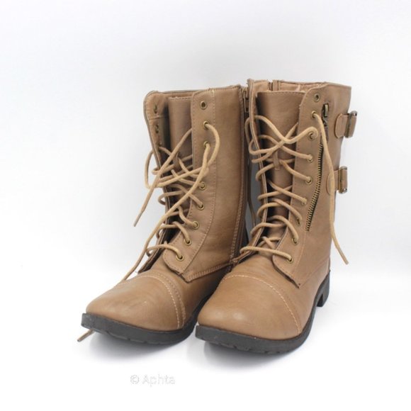 women's lace up boots with zipper